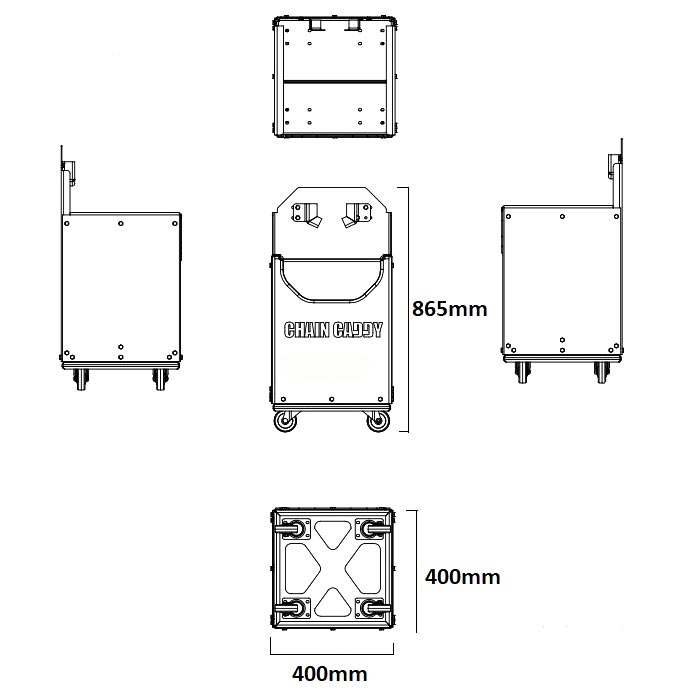 chain caddy dimensions